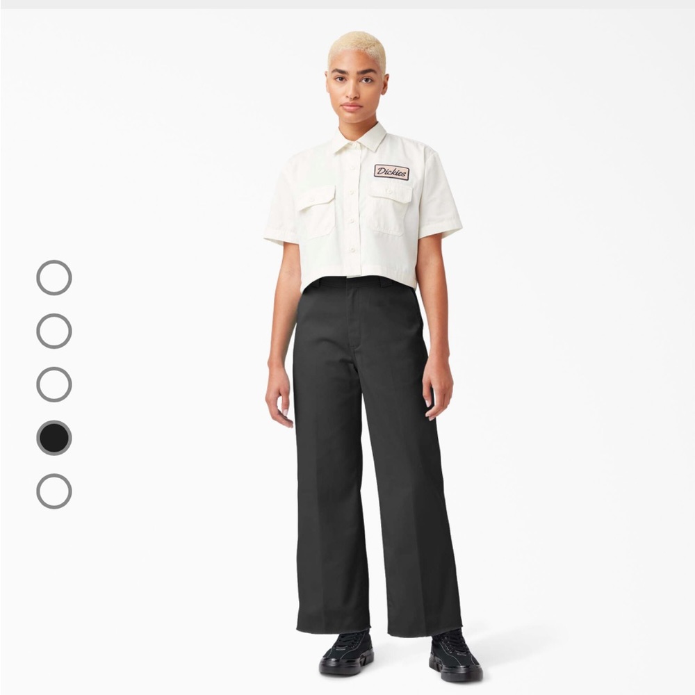 Dickies cropped twill wide leg pants